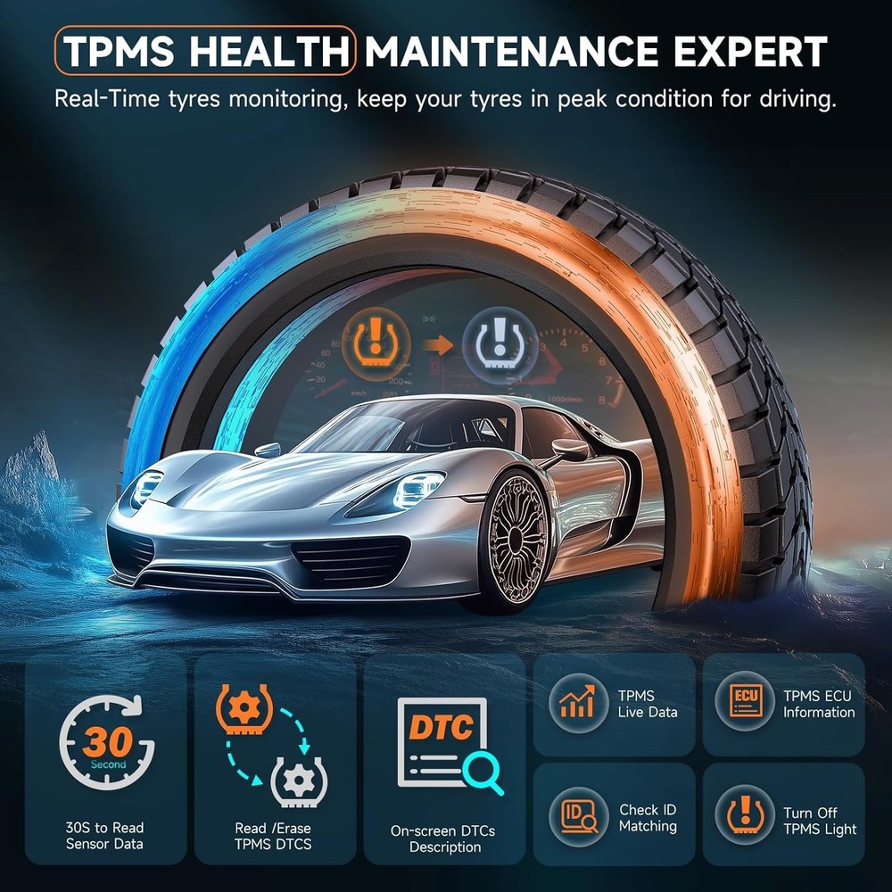 Foxwell T2000 Pro OBD2 Scan Tool TPMS Relearn Activation Reset Diagnostic Tool