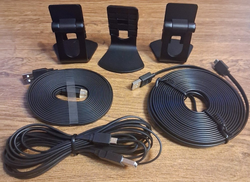3 SimpliSafe SimpliCam SSCM2 Replacement Part STAND Bases Mount Black And Cables