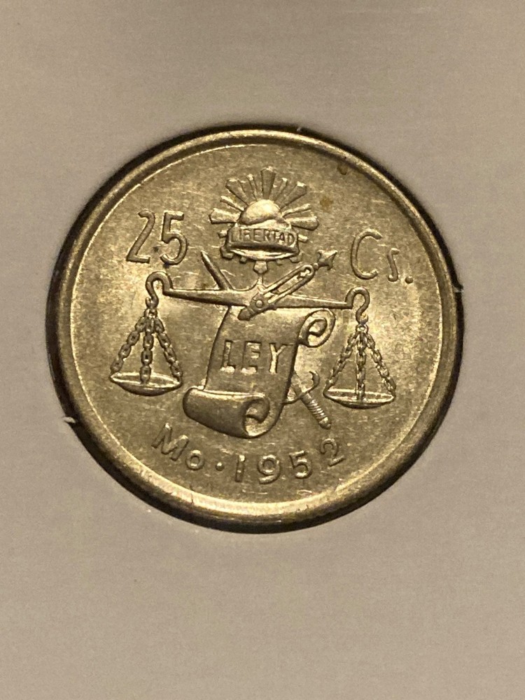 1952-Mo Mexico 25 Centavos - Billon 0.3 - KM 443