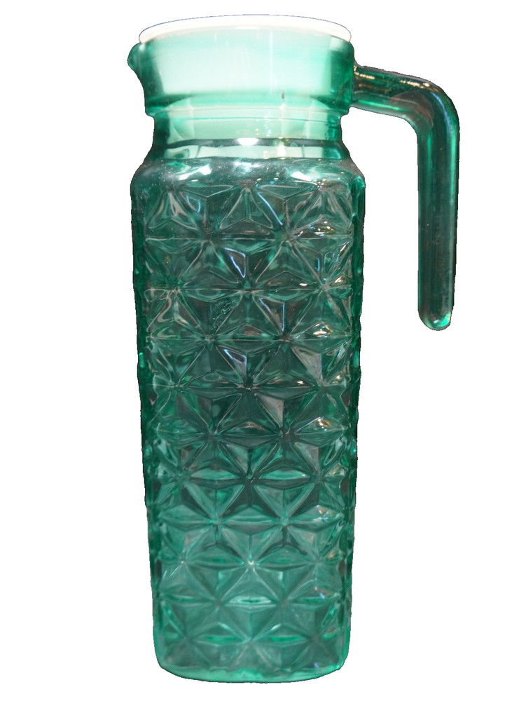 Teal Green Flashed Diamond Waffle Pattern 1 QT Refrigerator Pitcher