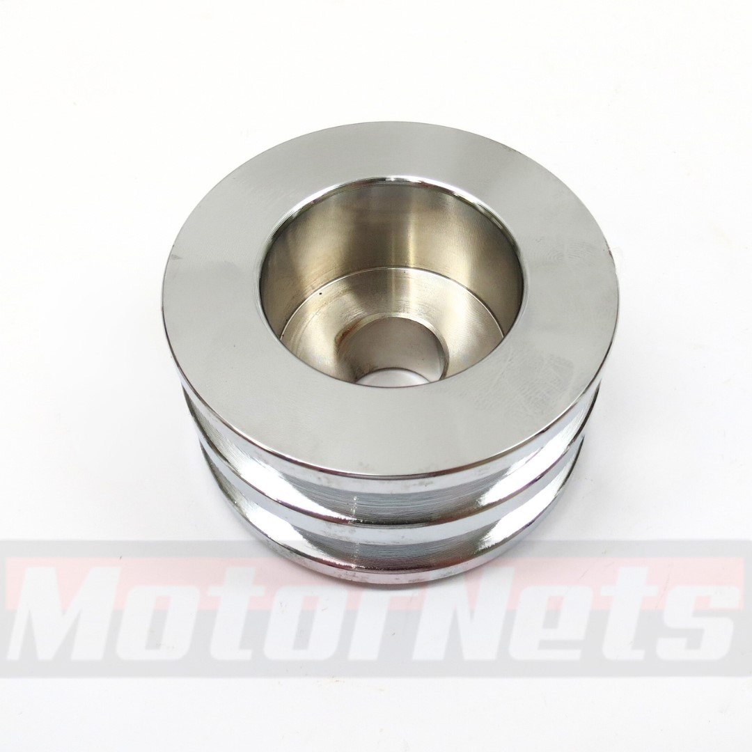 Chrome Double Groove Alternator Pulley Fits GM SB BB Chevy SBC 350 BBC 454 Ford