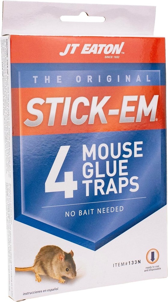 Versatile 4-Pack Stick-Em Mouse Glue Traps - Hassle-Free Pest Control Solution