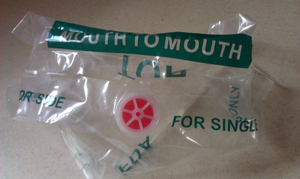 5 Orange CPR Mask Keychain - Face Shield with GLOVES