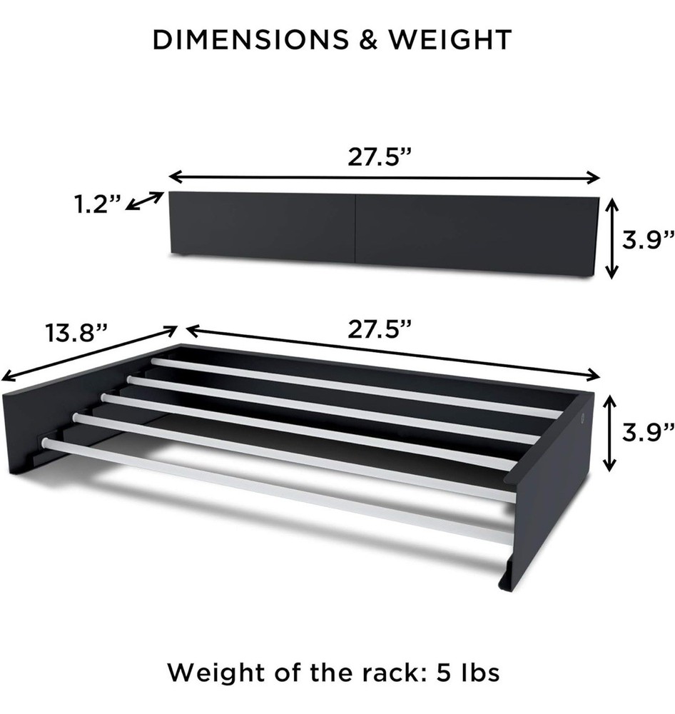 28” Wall Mount Folding Laundry Drying Rack Retractable 40lb Capacity