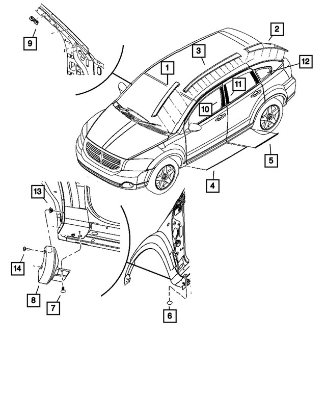 Genuine Mopar Front Door Tape Left 5303799ab