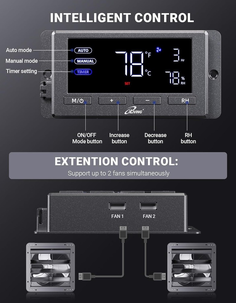 12-Inch Wall Mounted Shutter Exhaust Fan with Variable Speed & Timer Controls