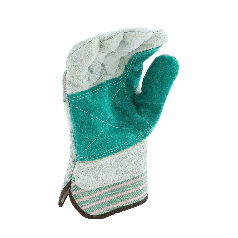 12 PAIR DOUBLE PALM SHOULDER SPLIT LEATHER WORK GLOVES SIZE LARGE