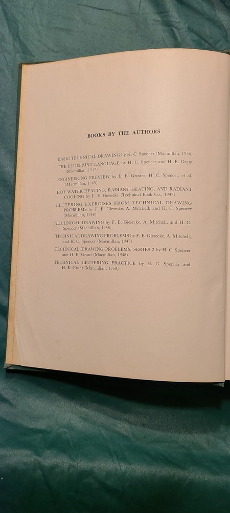 Technical Drawing Giesecke Mitchell Spencer HC 4th Ed.1958