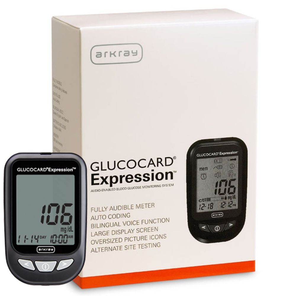 Arkray Glucocard Expression Meter Kit ** sample test strips (10) short dating**