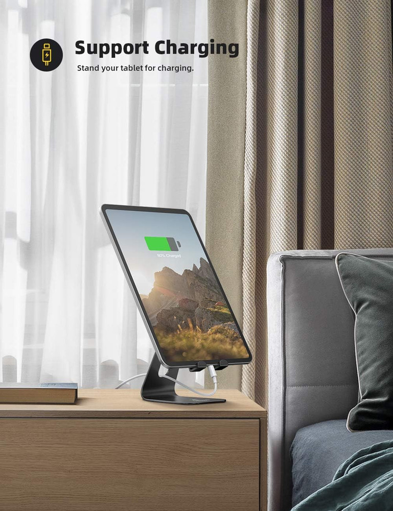 Lamicall Tablet Stand, Tablet Holder for Desk - Multi-Angle Adjustable Tablet De