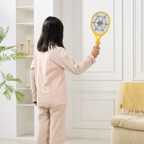 Electric Fly Swatter Zapper Racket with 3 Layers Mesh Powerful Fly Killer