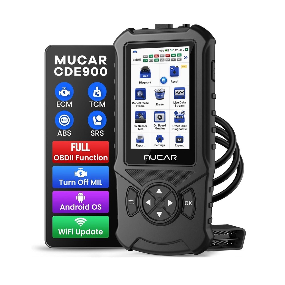MUCAR CDE900 OBD2 Scanner, Check Engine System Car Code Reader, Automotive Di...
