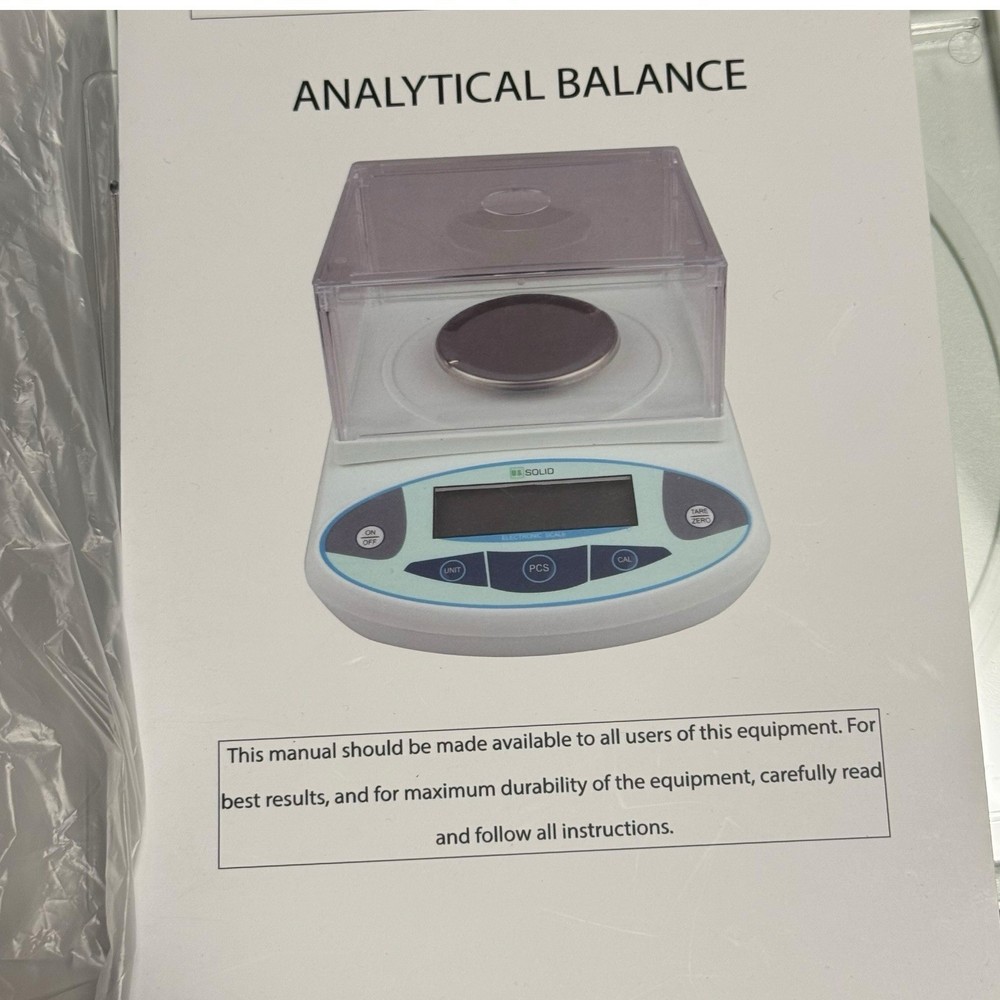 U.S. Solid Analytical Balance Scale 2000g x 0.01g w/ Draft Shield – New Open Box