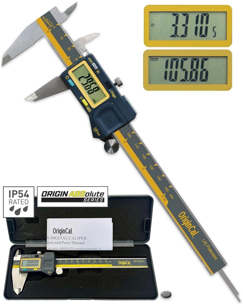 Precision 6" Digital Caliper Absolute Origin Stainless Steel USB Output