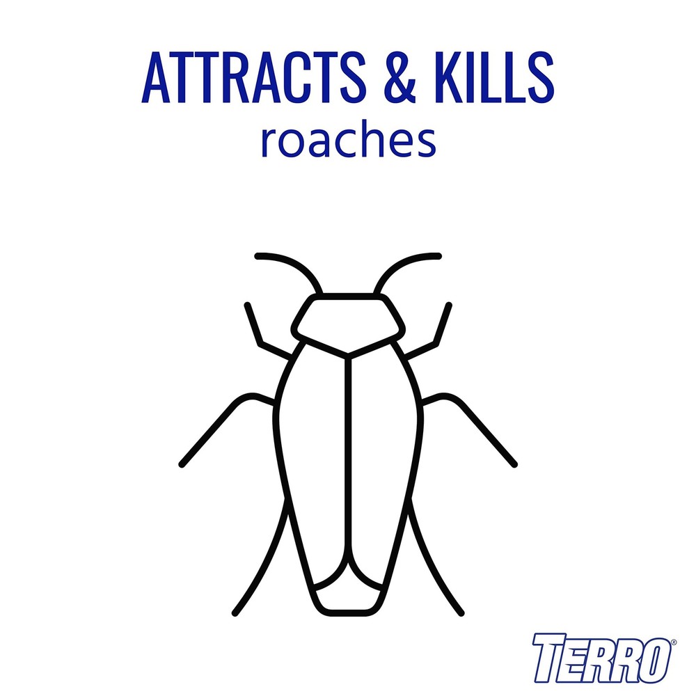TERRO T500 Indoor Multi-Surface Roach Bait Stations - 1 Pack, Black