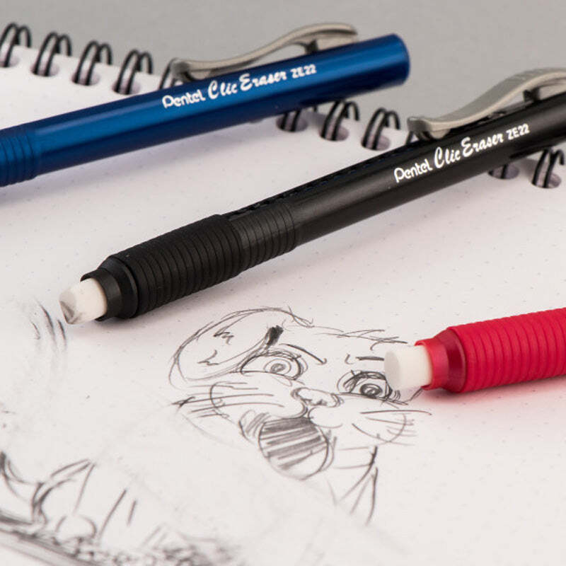 PENTEL Retractable Clic Eraser Grip, Red