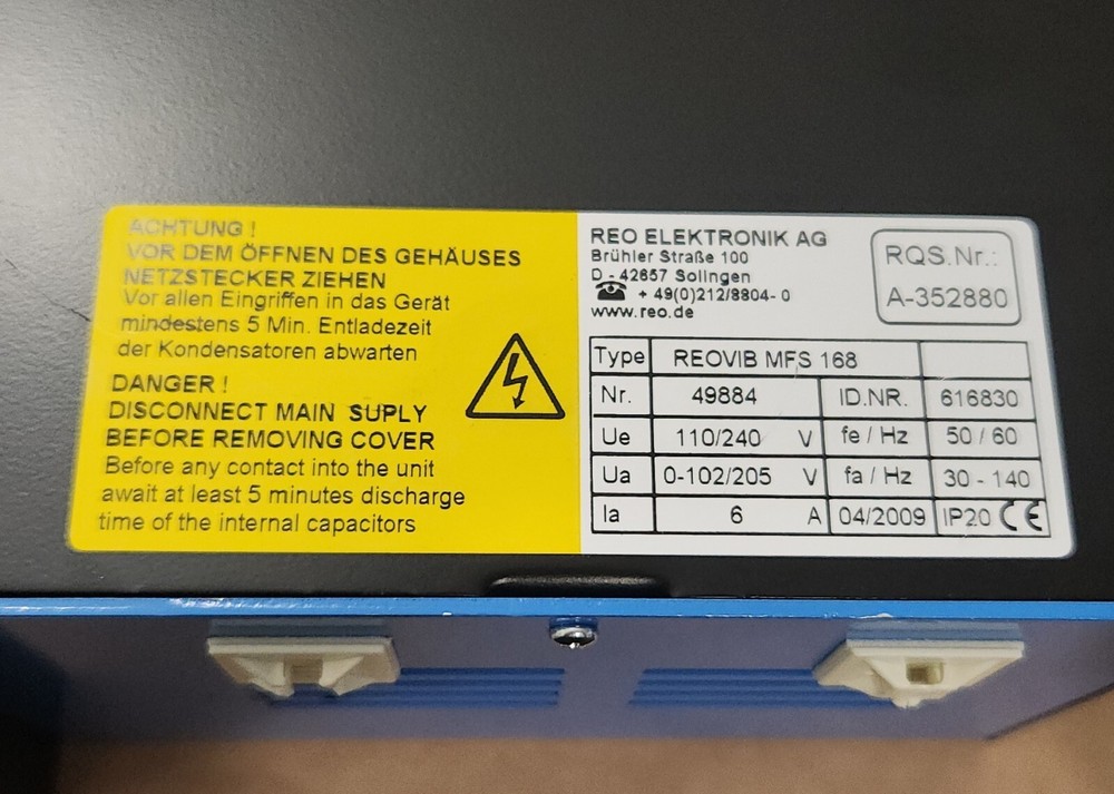 *PREOWNED* REO Elektronik REOVIB MFS 168 Variable Frequency Controller +Warranty