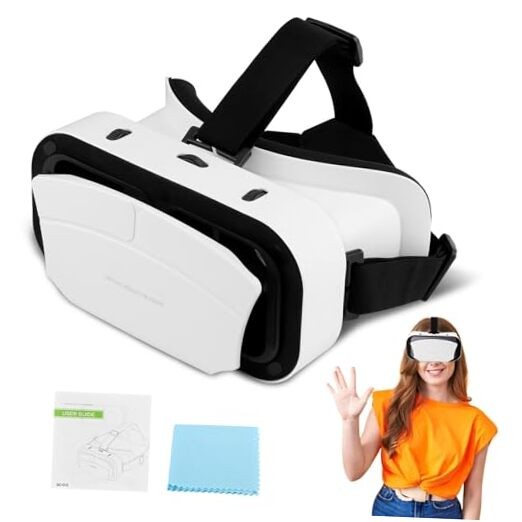 Virtual Reality Goggles, 3D VR Glasses Adjustable VR Virtual Reality white