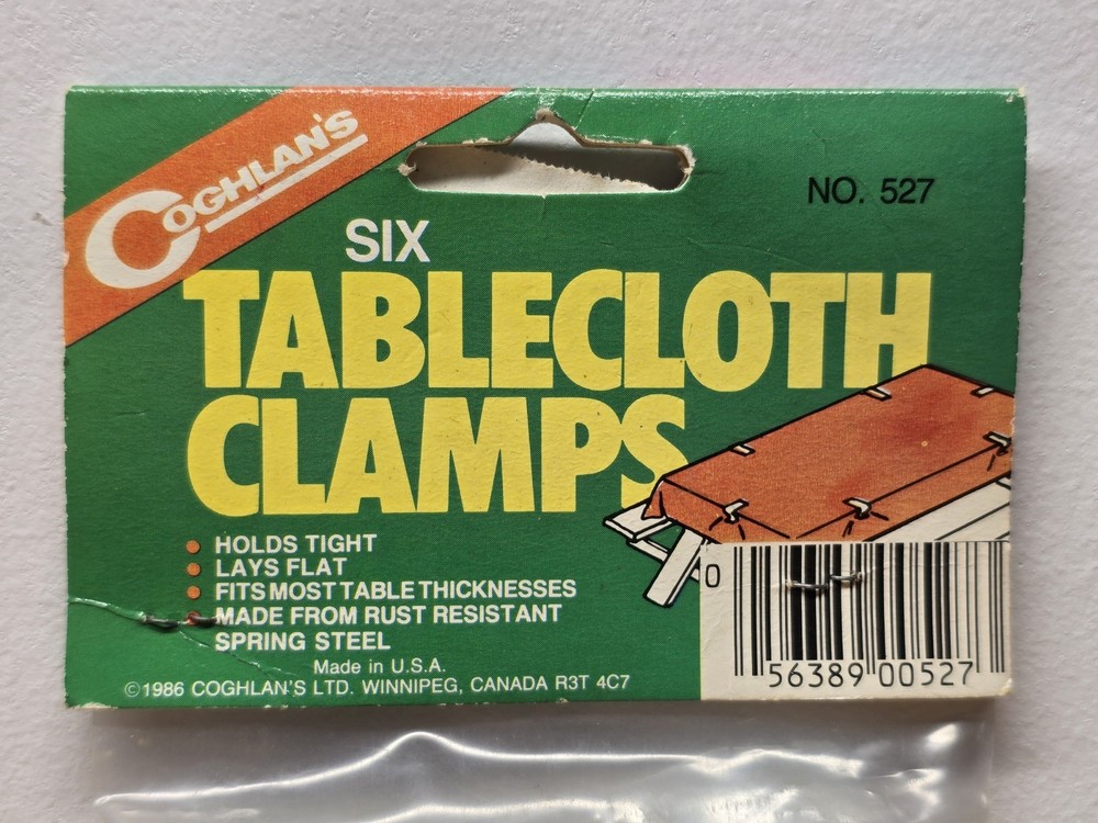 Coghlan's 6 Tablecloth Clamps rust Resistant Adjustable Picnic Camping Table