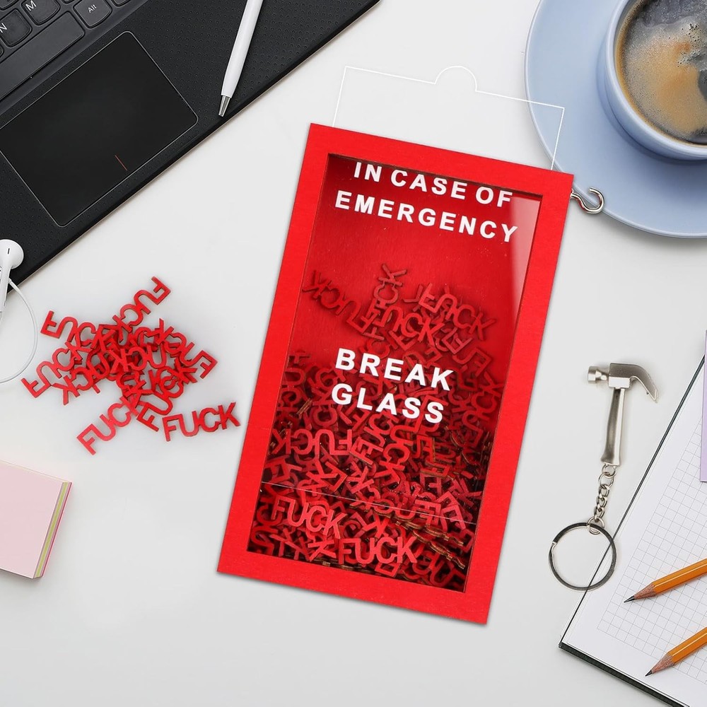 Funny Gift Emergency Box - Create Self Defined Idea Jar w/Hammer, Break in...