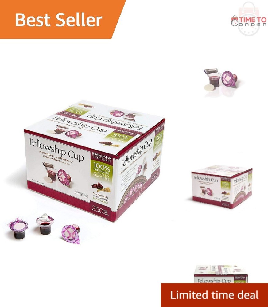 Pre-filled Communion Cup Set Includes Juice and Wafer 250 Count Religious