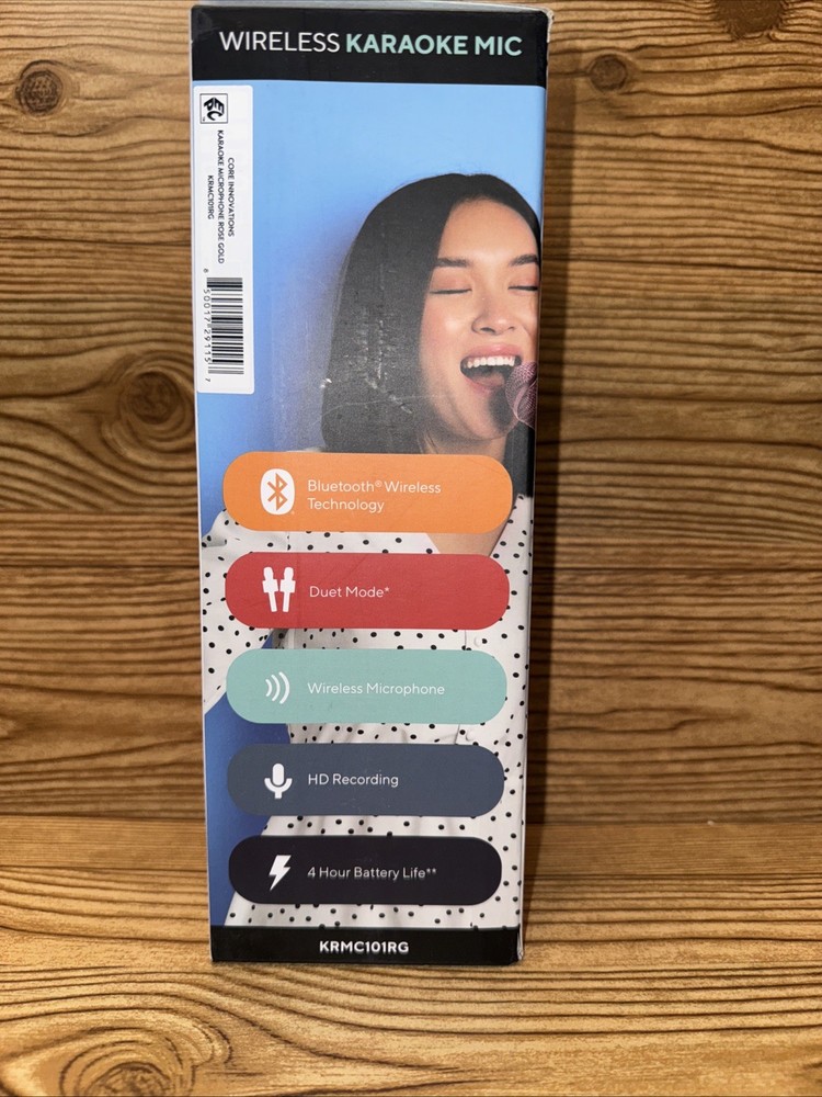 New Core Innovations KRMC101RG Wireless Bluetooth Karaoke Microphone