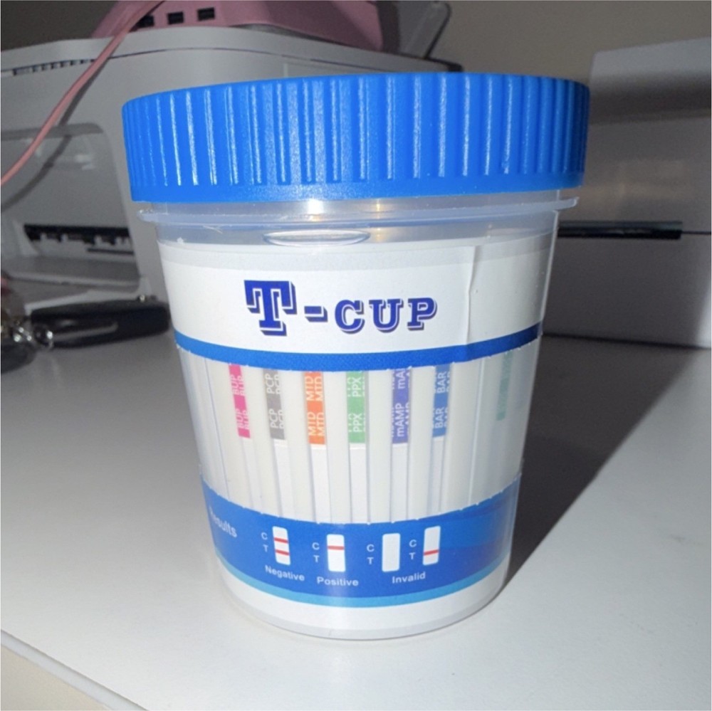 T-Cup Multi-Panel Urine Drug Test Kit for THC, Cocaine, Oxycodone, Amphetamine