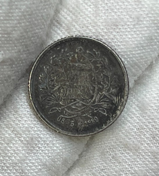 1889 Guatemala 1/2 Real Silver Coin