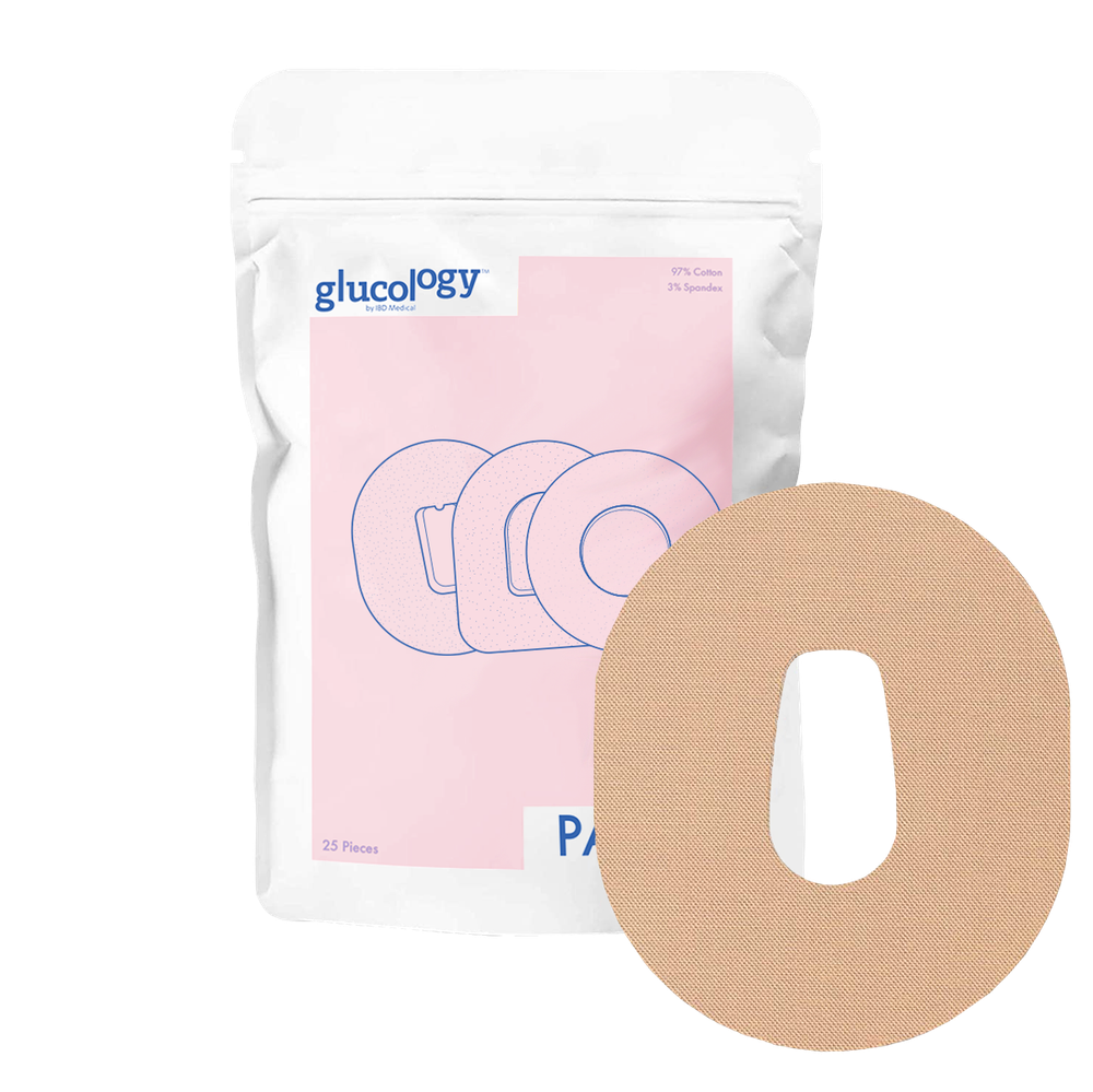25 Pack Glucology Dexcom G6 CGM Patch | Adhesive & Water Resistant | Beige