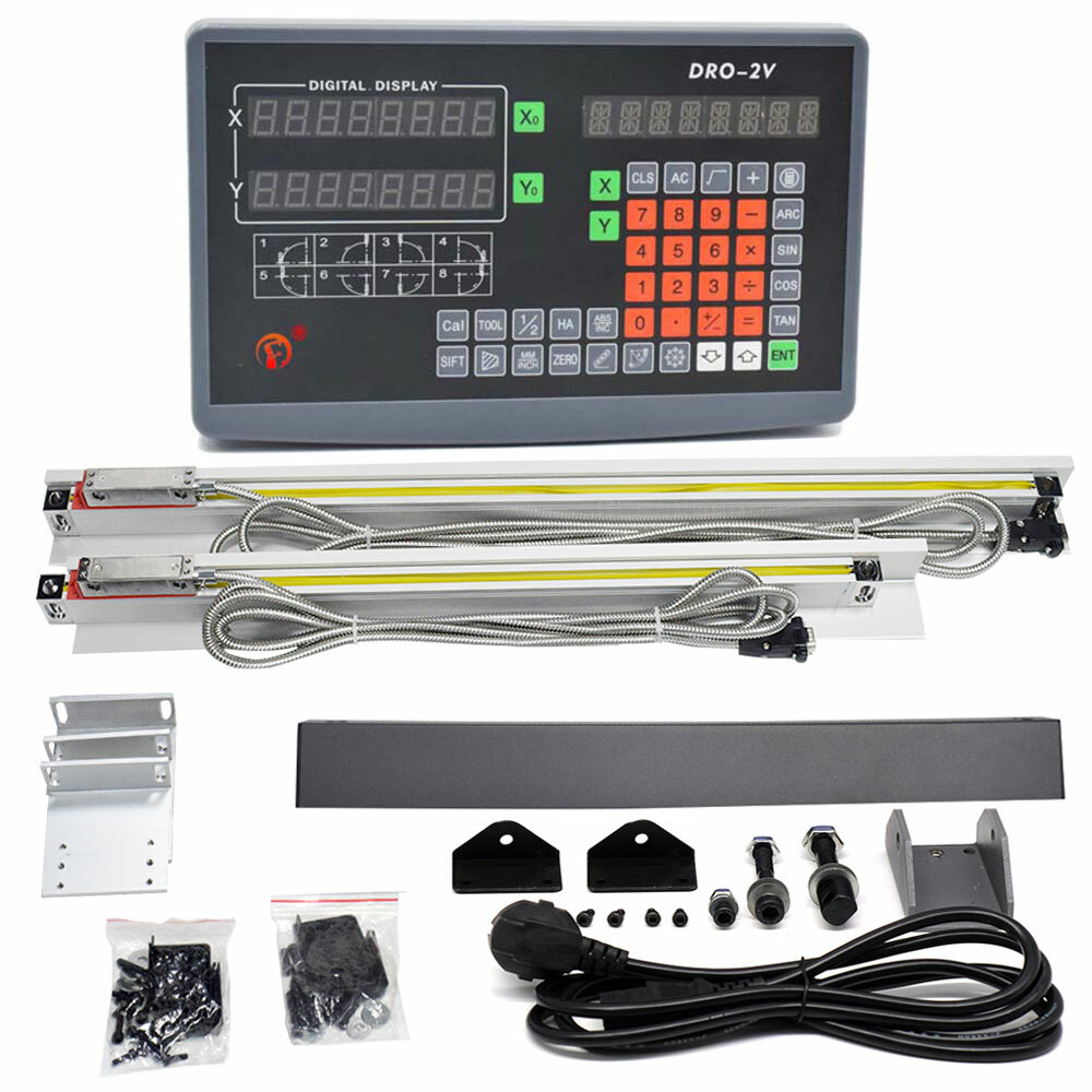 Linear Scale 100~2000mm Digital Readout DRO Display Glass Sensor for Mill Lathe