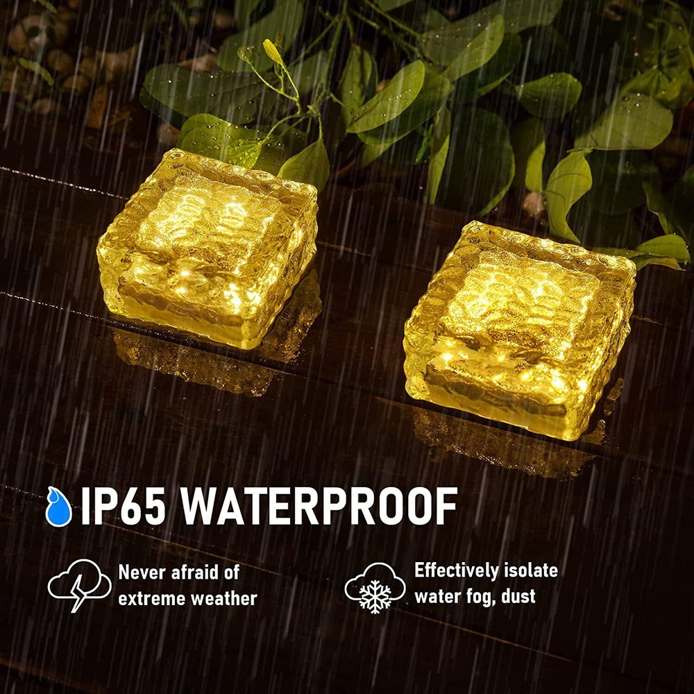 LED Solar Ice Cube Shaped Light For Patio Backyard Pathway Garden Decoration