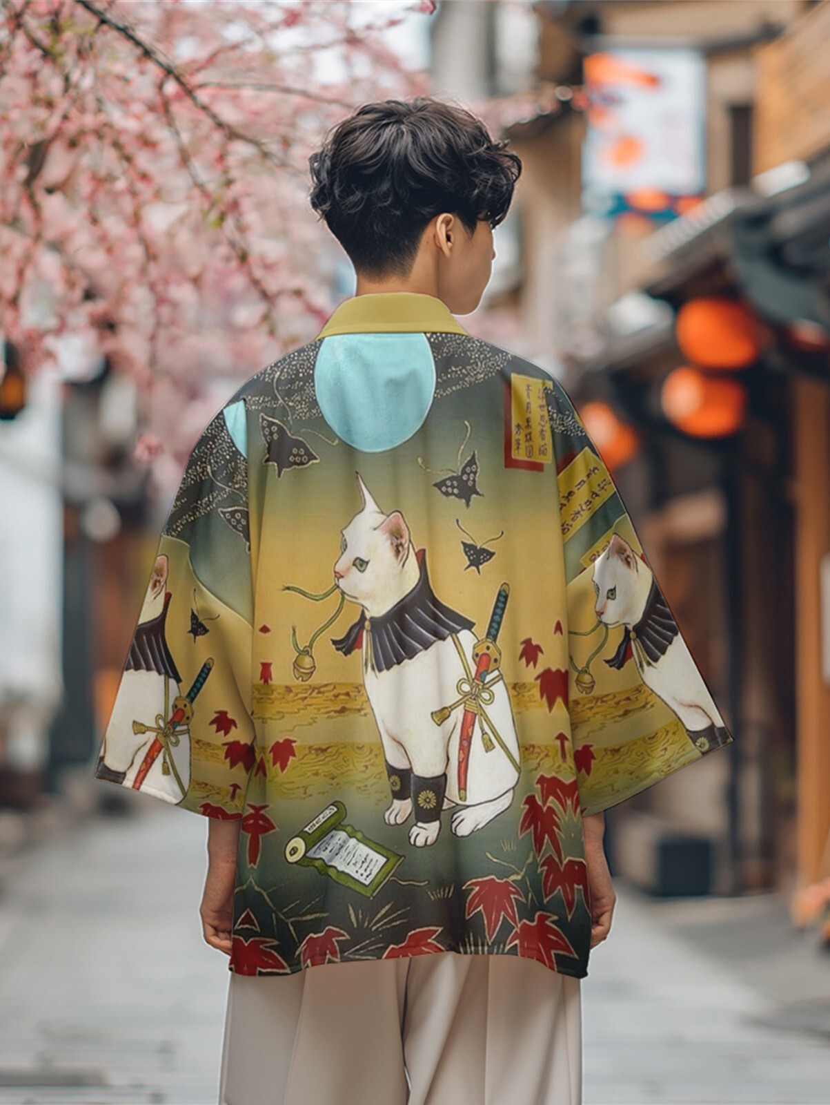 Niepce Unisex Japanese Graphic Lightweight Kimono Cardigan Shirt Tops