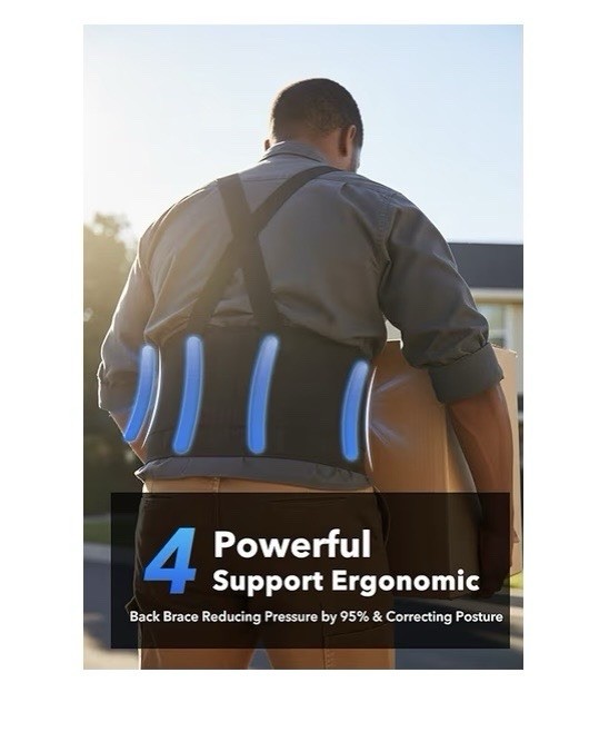 Back Support Belt for Heavy Lifting – Adjustable Weightlifting Waist Support