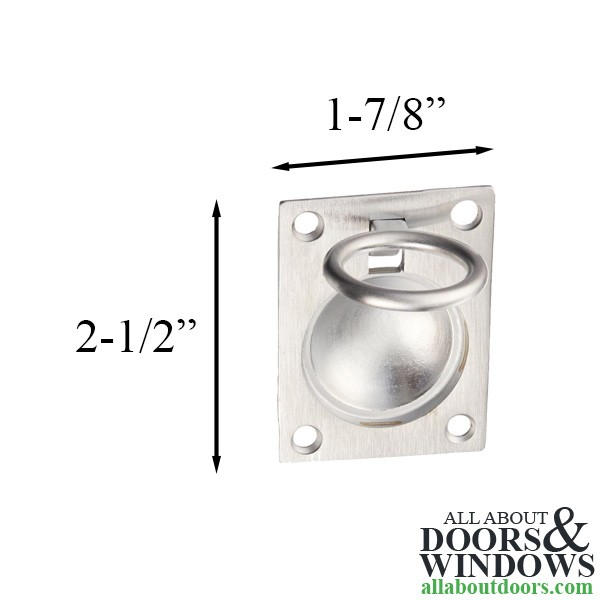 Estate Flush Ring Pull, 1-7/8" x 2-1/2" - Satin Chrome