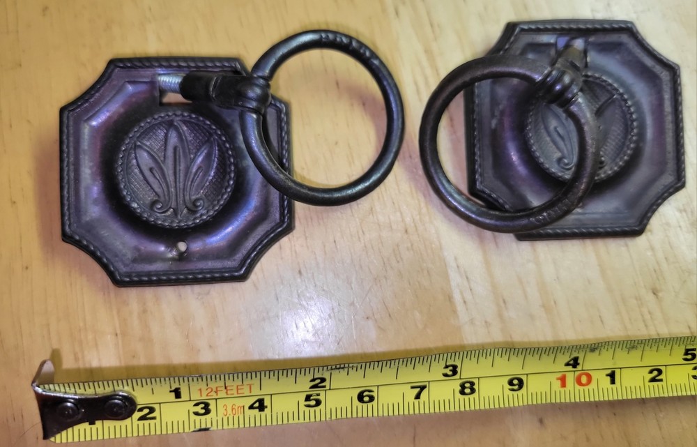 Pair of Vintage Brass Ring Drawer Pulls
