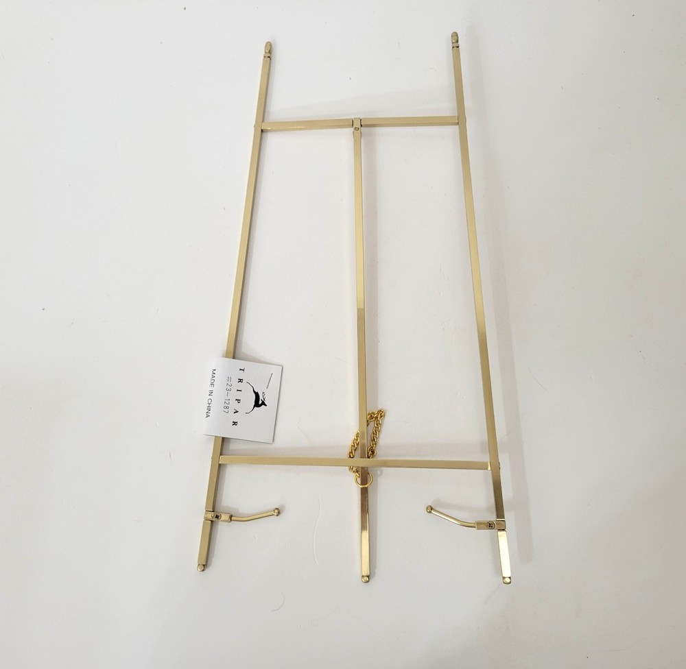 Tripar Large Brass Easel Plate Stand 17" New