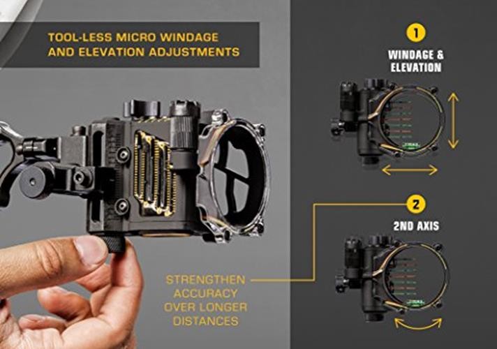 Trophy Ridge Fix Archery Bow Sight, Right Hand, 7-Pin Assorted Styles , Sizes