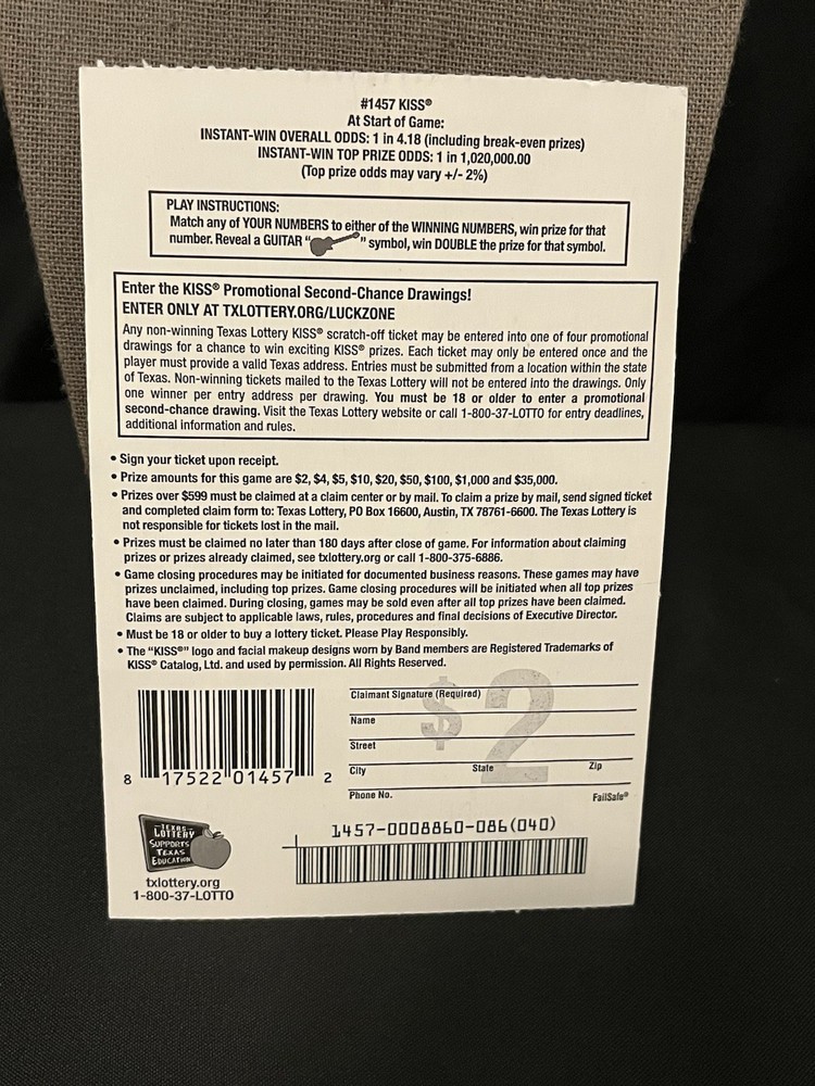KISS Texas Lottery Ticket
