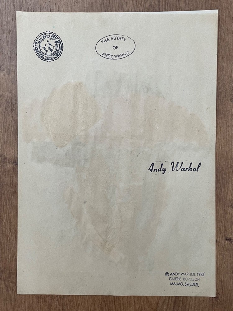 Andy warhol Drawing on paper (Handmade) signed and stamped