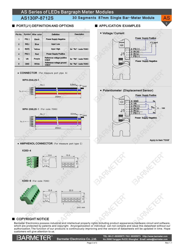 30seg 87mm LED Bar graph Module, DC24V power supply,4-20mA input,Emerald green