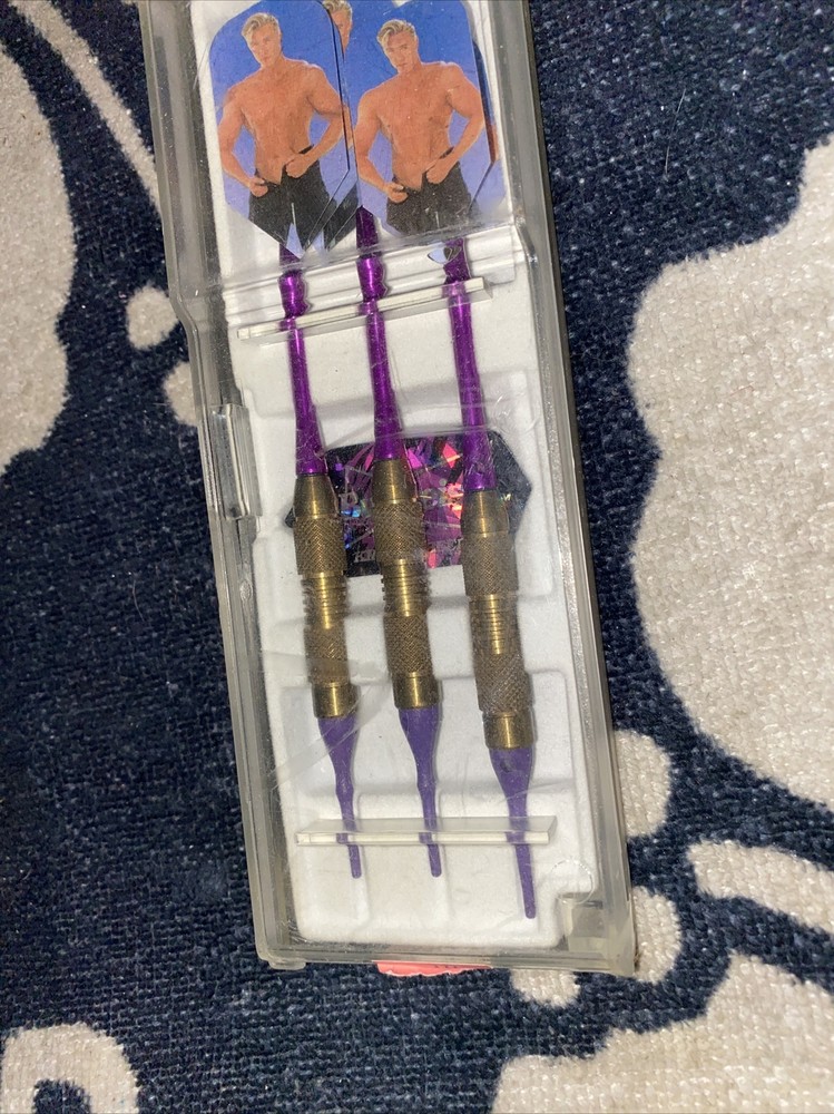 GLD Vintage Brass Deluxe Soft Tip Darts Budweiser Beef Cake Chippendale Case