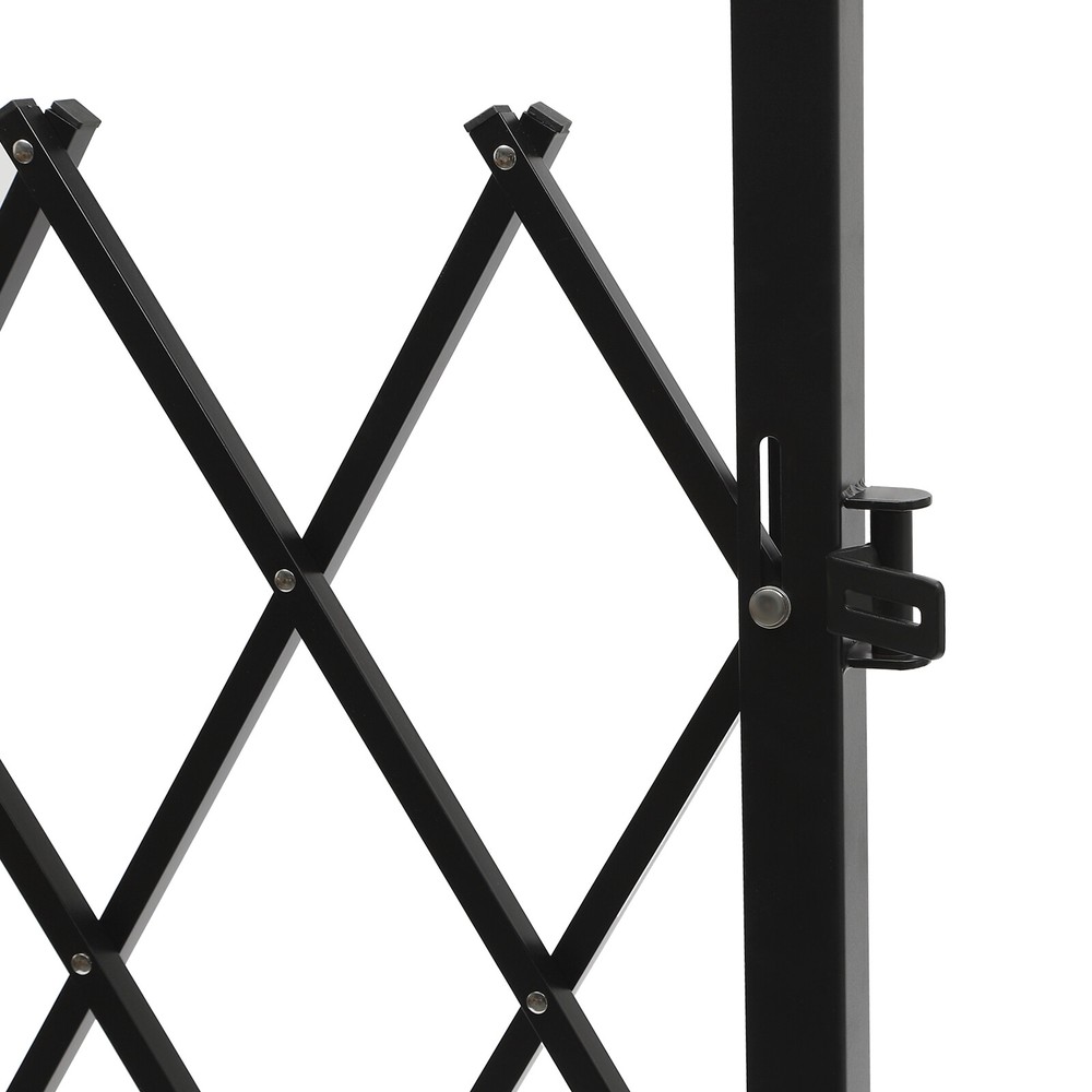Security Gate Rolling Barricade Single Folding Doors Scissor Gate with Padlock