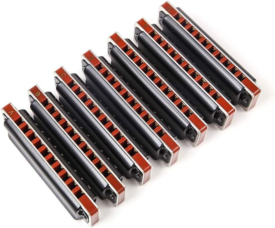EASTTOP Harmonica Set Harmonica 7 Keys 10Hole Professional Blues Harp Harmonica