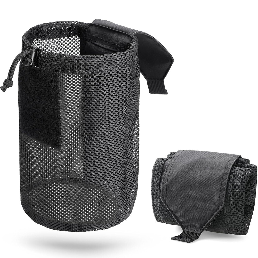 Tactical MOLLE Mesh Garbage Bag Roll Up Drawstring Waist Pouch EDC