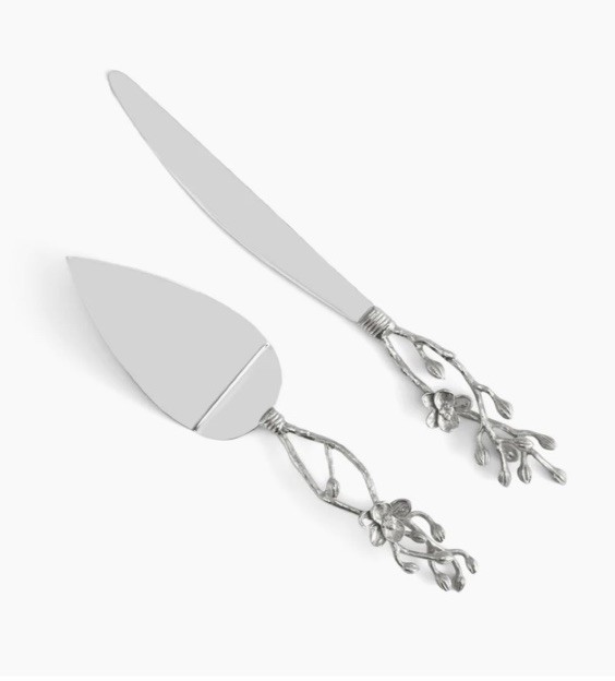 Michael Aram White Orchid Wedding Cake Knife & Server Set
