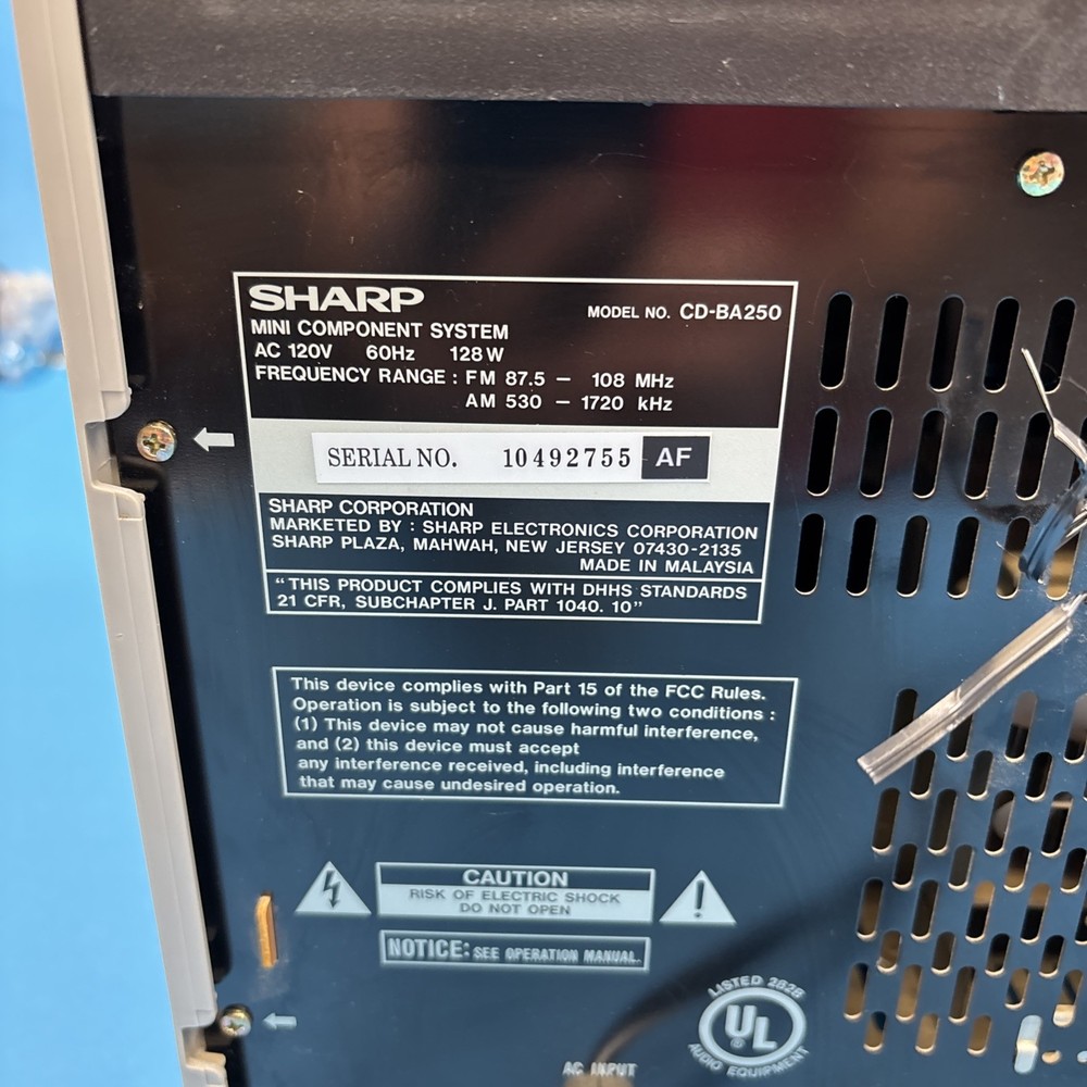 Vintage Sharp CD-BA2100 3 CD Changer Player Cassette Receiver