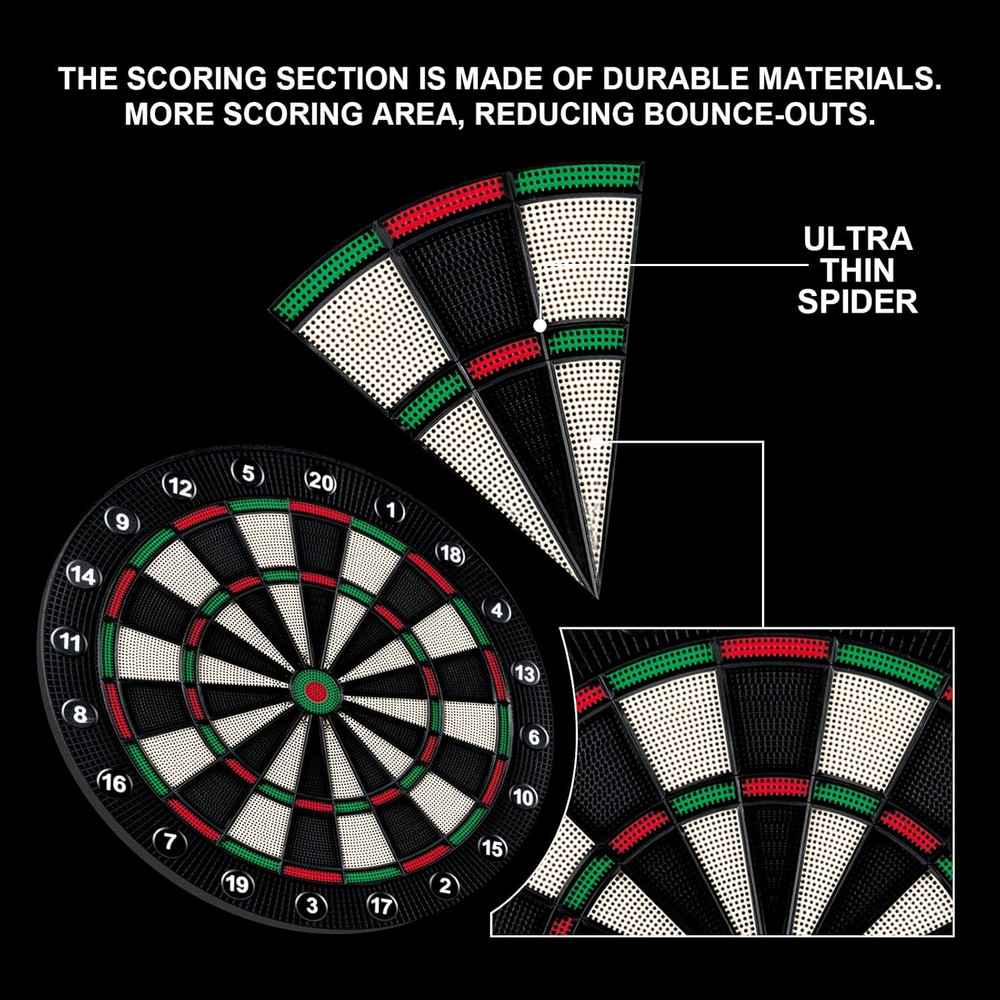 LED Electronic Dartboard with Auto-Scoring, 12 Darts & 8-Player Mode