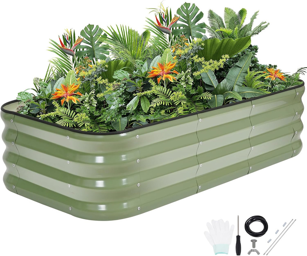 3-In-1 Adjustable Raised Garden Bed Kit | Galvanized Planter Boxes for Vegetable