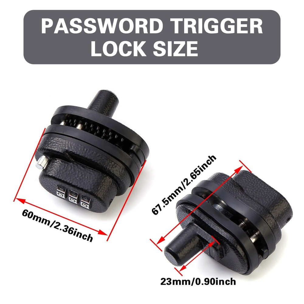 Trigger Lock Set 3 PCS Combination Lock Trigger Guard for Pistols, Rifles, Fi...