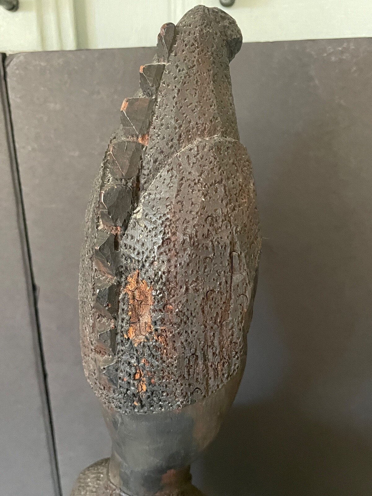 African Nigerian Yoruba large hand carved wood female woman figurine statue 19"